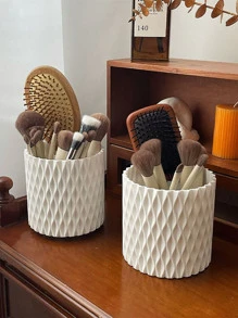 1 giá đỡ cọ trang điểm có thể xoay màu trơn - trắng - Xem 1