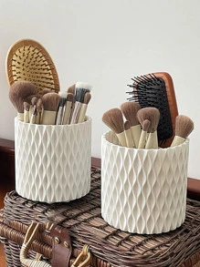 1 giá đỡ cọ trang điểm có thể xoay màu trơn - trắng - Xem 4