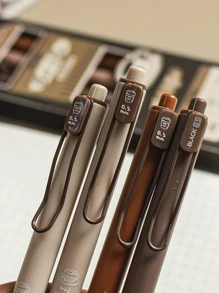 MOKA 6pcs Mixed Color Portable Neutral Pen - Coffee Brown - View 5