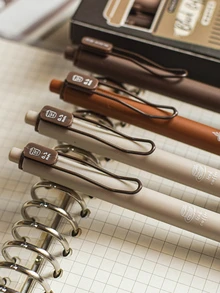 MOKA 6pcs Mixed Color Portable Neutral Pen - Coffee Brown - View 2