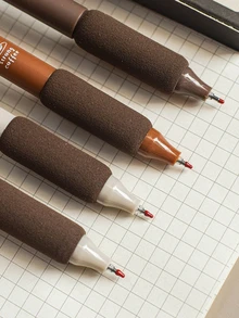 MOKA 6pcs Mixed Color Portable Neutral Pen - Coffee Brown - View 3