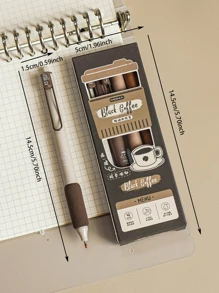 MOKA 6pcs Mixed Color Portable Neutral Pen - Coffee Brown - View 6