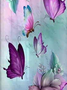 2 Chiếc Bướm & Họa Tiết Hoa Sheer Bảng Điều Khiển Màn, Polyester Lọc Ánh Sáng Riêng Tư Màn Sheer Cho Phòng Khách Và Phòng Ngủ - Nhiều màu - Xem 3