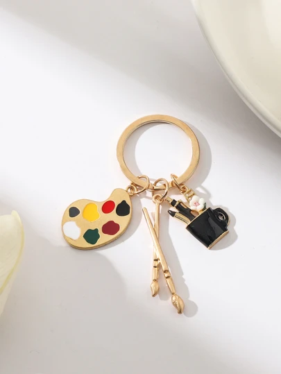 1入組藝術學生畫筆工具吊墜鑰匙圈