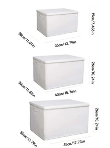 1pc Clothes Storage Box With Lid - Light Grey - View 6