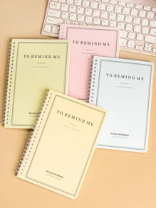 MOKA 1pc Máy tính xách tay xoắn ốc A5 đơn giản ngẫu nhiên - Màu vàng - Xem 4