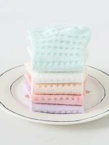 5pairs/set Women's Summer Ultra-thin Mesh Breathable Short Socks, Cute Colorful Ankle Socks