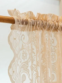 1 Stück romantischer transparenter Spitzenperlenvorhang, rustikaler Stil für Schlafzimmer und Wohnzimmer