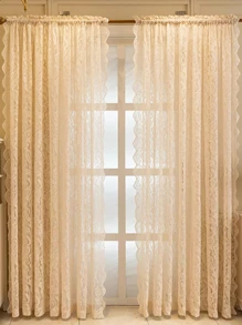 1 Stück romantischer transparenter Spitzenperlenvorhang, rustikaler Stil für Schlafzimmer und Wohnzimmer