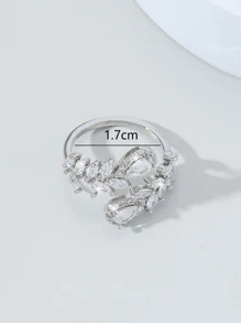 1 pieza Anillo de mujer elegante con circonita cúbica en forma de lágrima, adecuado para uso diario, boda y fiesta