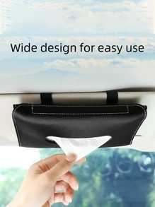 Car Sun Visor Tissue Box - Black - View 2