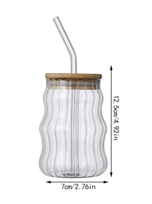 1 szt. Przezroczysty kubek z pokrywką i słomką - Przezroczysty - Zobacz 7