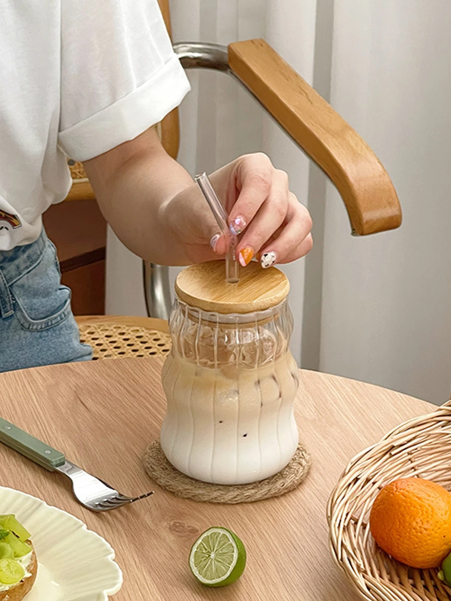 1 szt. Przezroczysty kubek z pokrywką i słomką - Przezroczysty - Zobacz 1