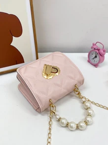 Mini Fashionable Pérola Falsa Bolsa - Rosa - Ver 6