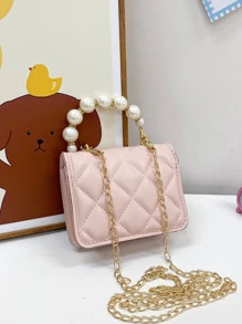 Mini Fashionable Pérola Falsa Bolsa - Rosa - Ver 5