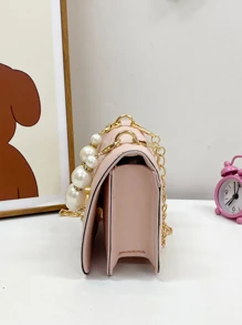 Mini Fashionable Pérola Falsa Bolsa - Rosa - Ver 4