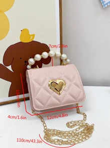 Mini Fashionable Pérola Falsa Bolsa - Rosa - Ver 9