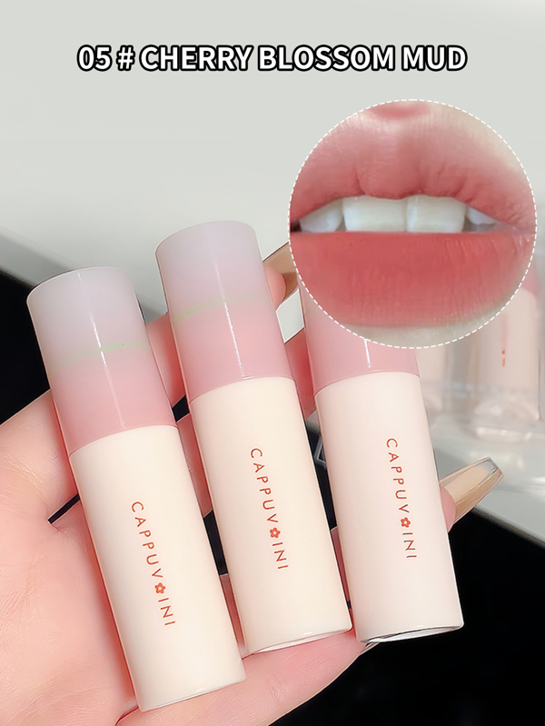 Matte Velvet Mist Lip Gloss,1Pc Highly Pigmented LongLasting Wear Lip Glaze NonStick Cup