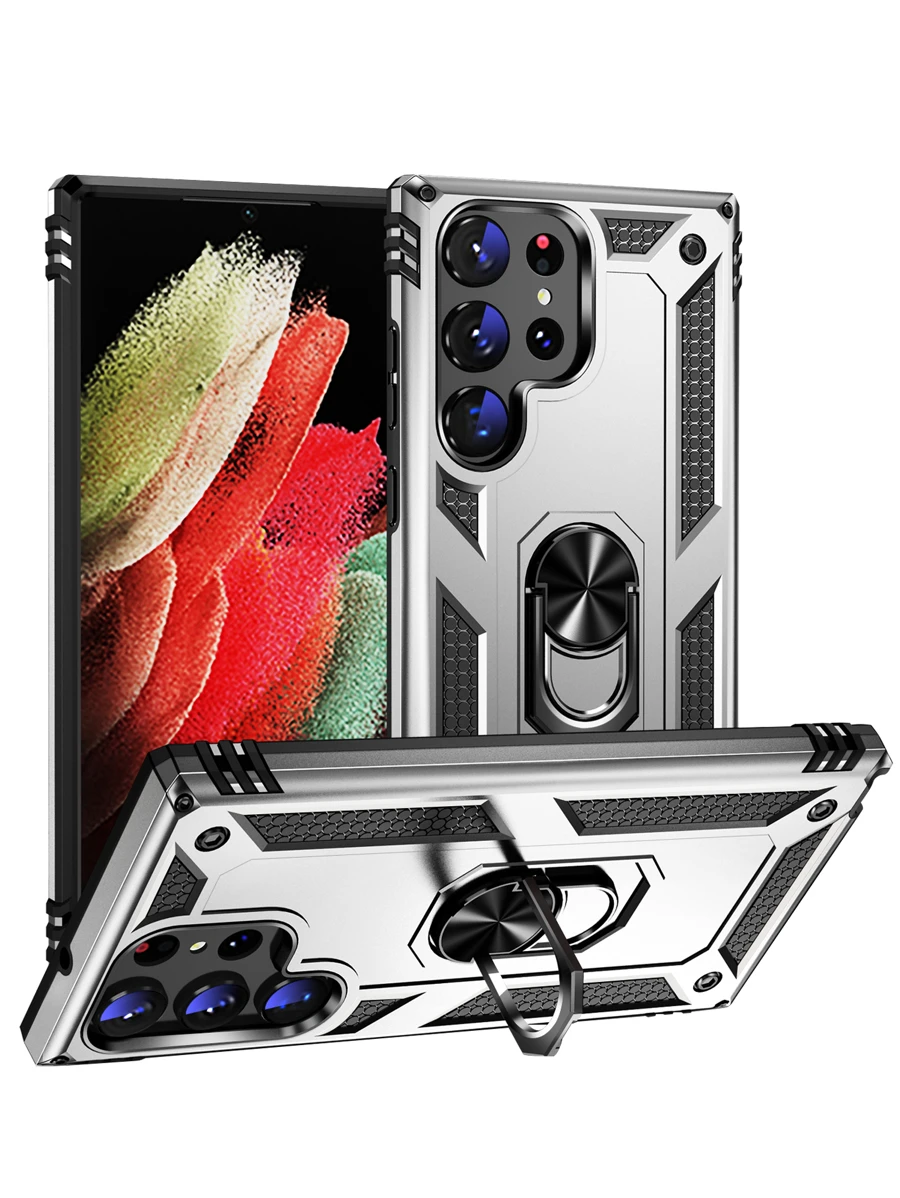 Funda para teléfono con anillo - Plateado - Ver 1