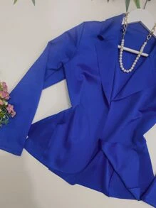 Women Blazers - 寶藍色 - 查看 2