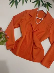 Women Blazers - 橘色 - 查看 2
