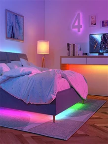 1入組銅質LED燈條，現代多彩WS2812B5050RGBIC28鍵遙控LED燈，適用於家居裝飾 - 彩色 - 查看 2