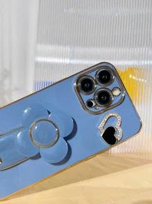 Heart Shaped Metal Phone Holder & Air Cushion Set Compatible With Apple  11/12/13/14/15 Pro Max,  S22/23/24+, OPPO Reno, Realme, VIVO, Redmi And