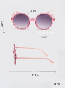 3pairs Girls Flower Frame Fashion Glasses & 3pcs Hair Clip For Daily Life - Multicolor - View 4