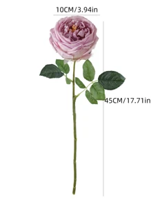 1 hoa hồng nhân tạo - Màu tím hoa cà - Xem 4
