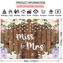 Dienalls 7x5ft Miss to Mrs Backdrop for Bridal Shower - Multicolor - View 7
