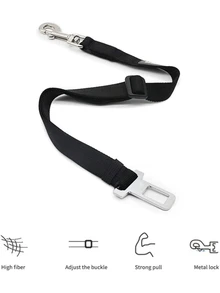 1 件可调节宠物狗猫汽车安全带宠物座椅车载狗背带牵引绳夹杆牵引狗项圈 - 藍色 - 查看 3