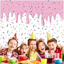 Dienalls 7x5ft Donut Grow Up Backdrop Colorful Sprinkle Confetti Pink Girl Birthday Backdrop - Multicolor - View 2