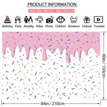 Dienalls 7x5ft Donut Grow Up Backdrop Colorful Sprinkle Confetti Pink Girl Birthday Backdrop - Multicolor - View 7