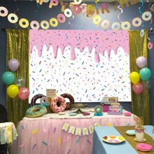 Dienalls 7x5ft Donut Grow Up Backdrop Colorful Sprinkle Confetti Pink Girl Birthday Backdrop - Multicolor - View 5