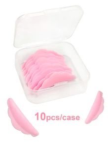 10 件/盒粉色硅胶睫毛烫发垫睫毛提升棒 3D 睫毛卷翘器睫毛夹工具 - 粉色 - 查看 4
