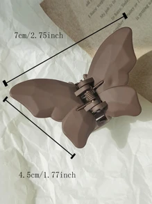 2 chiếc Kẹp tóc thiết kế hình con bướm đơn giản màu trơn - Nhiều màu - Xem 2