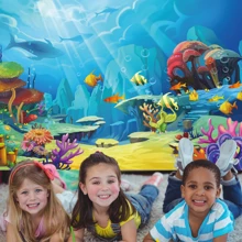 Dienalls 6x4ft Under The Sea Backdrop Ocean  Backdrop - Multicolor - View 5