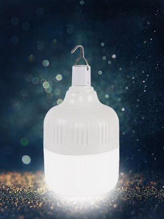 1pc Rechargeable Light Bulb, Available In 20W/80W/150W/200W Models, USB Mobile Charging Lamp, White Light, Multiple Lighting Modes, For Home, Outdoor, Emergencies, Night Markets, Outdoor Lighting, Energy-Saving