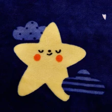 1入組星月圖案毯子,絨布柔軟毯子適用於客廳和臥室,家庭裝飾 - 彩色 - 查看 4