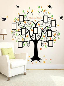 4pcs Large Family Tree Wall Sticker, Photo Frame Wall Decal for Living Room Bedroom Decoration - Multicolor - View 3
