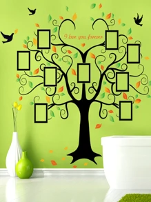 4pcs Large Family Tree Wall Sticker, Photo Frame Wall Decal for Living Room Bedroom Decoration - Multicolor - View 5
