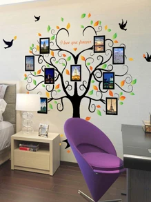 4pcs Large Family Tree Wall Sticker, Photo Frame Wall Decal for Living Room Bedroom Decoration - Multicolor - View 2