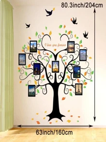 4pcs Large Family Tree Wall Sticker, Photo Frame Wall Decal for Living Room Bedroom Decoration - Multicolor - View 6