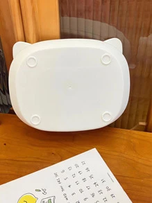 1pc Cosmetic Storage Box With Mirror - White - View 9