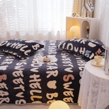 1 Chữ Cái Chăn Đồ Họa, Chăn Nỉ Mềm Mại & Ấm Áp Cho Phòng Khách & Phòng Ngủ, trang Trí Nhà Cửa - Nhiều màu - Xem 7