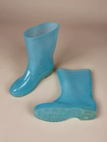 BEAUTIFULA Fashionable Jelly Colored Women's Rain Boots - Blue - View 1