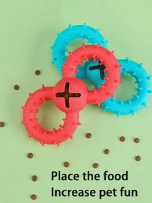1pc Red Number Eight Shaped Pet Chew Toy Ring For Dog And Cat For Training And Playing - Red - View 2