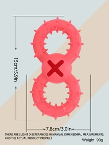 1pc Red Number Eight Shaped Pet Chew Toy Ring For Dog And Cat For Training And Playing - Red - View 3