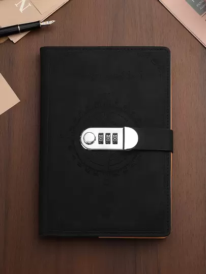 A5 200 Pages 2023 Notebook Retro Password Book With Lock Diary Binder Thickened Creative Hand Ledger Student Notepad Stationery Back To School