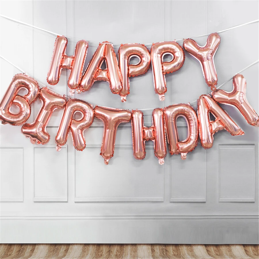 13pcs/Set Letter Design Birthday Decorative Balloon,Christmas